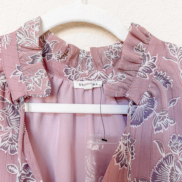 En Creme Button Front Detail Floral Mini Dress - Picture 9 of 13